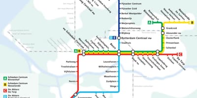 Карта на метрото в Ротердам, Холандия